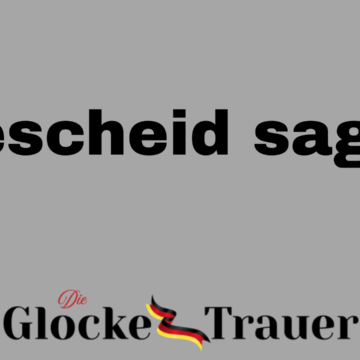 Bescheid sagen