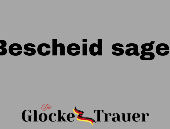 Bescheid sagen