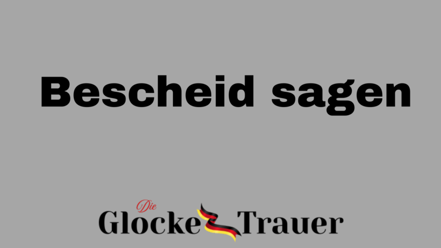 Bescheid sagen